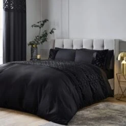 Catherine Lansfield Lattice Cut Velvet Duvet Cover And Pillowcase Set -Dunelm Shop 30962884