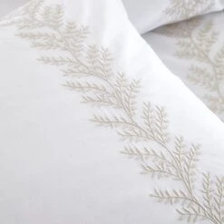 Bianca Embroidery Leaf Duvet Cover And Pillowcase Set 29 Bianca Embroidery Leaf Duvet Cover And Pillowcase Set -Dunelm Shop 30963001 alt04