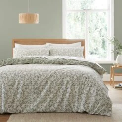 Bianca Shadow Leaves 200 Thread Count Cotton Duvet Cover And Pillowcase Set -Dunelm Shop 30963005 alt02