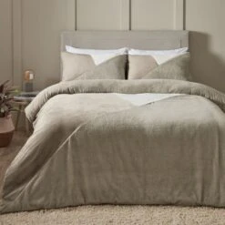 Catherine Lansfield Cosy Larsson Geo Fleece Duvet Cover And Pillowcase Set -Dunelm Shop 30963014