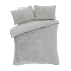 Catherine Lansfield Cosy Diamond Duvet Cover And Pillowcase Set -Dunelm Shop 30963056 alt06