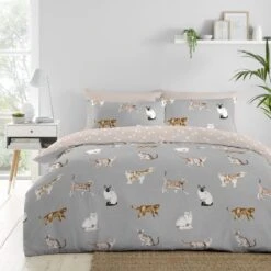 Cats Polycotton Duvet Cover & Pillowcase Set 14 Cats Polycotton Duvet Cover & Pillowcase Set -Dunelm Shop 30963986