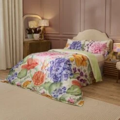 Riviera Idalia Floral 100% Cotton Duvet Cover And Pillowcase Set