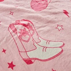 Sassy B Cowgirl Boot Fleece Pink Throw 200cm X 240cm 11 Sassy B Cowgirl Boot Fleece Pink Throw 200cm X 240cm -Dunelm Shop 30976461 alt03