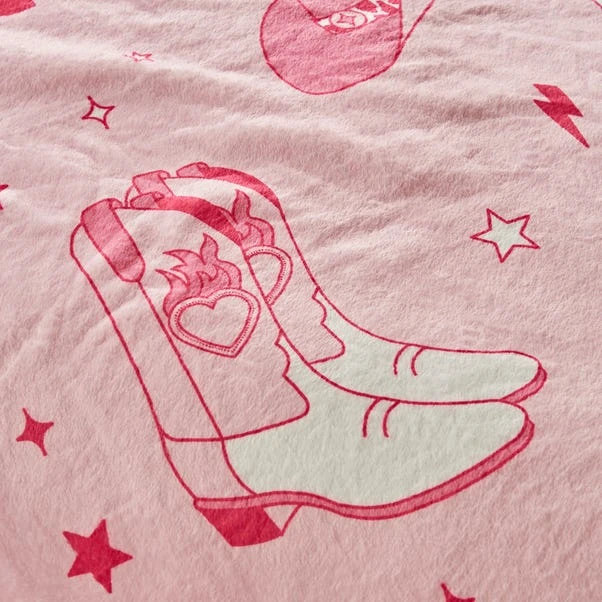 Sassy B Cowgirl Boot Fleece Pink Throw 200cm X 240cm 6 Sassy B Cowgirl Boot Fleece Pink Throw 200cm X 240cm - Image 4