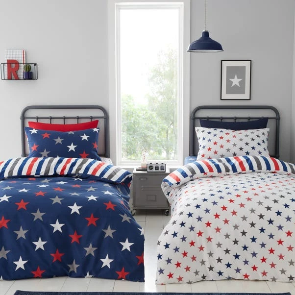 Catherine Lansfield Set Of 2 Stripes And Stars Duvet Cover & Pillowcase Sets 9 Catherine Lansfield Set Of 2 Stripes And Stars Duvet Cover & Pillowcase Sets - Image 7