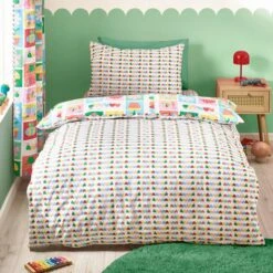 Catherine Lansfield Curious Caterpillar Polycotton Duvet Cover & Pillowcase Set -Dunelm Shop 30977431 alt02