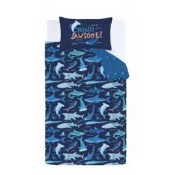 Catherine Lansfield Jawsome Shark Polycotton Duvet Cover & Pillowcase Set 18 Catherine Lansfield Jawsome Shark Polycotton Duvet Cover & Pillowcase Set -Dunelm Shop 30977433 alt05