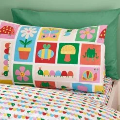 Catherine Lansfield Curious Caterpillar Polycotton Duvet Cover & Pillowcase Set -Dunelm Shop 30977434 alt01
