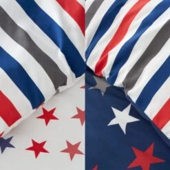 Catherine Lansfield Set Of 2 Stripes And Stars Duvet Cover & Pillowcase Sets 17 Catherine Lansfield Set Of 2 Stripes And Stars Duvet Cover & Pillowcase Sets -Dunelm Shop 30977454 alt04