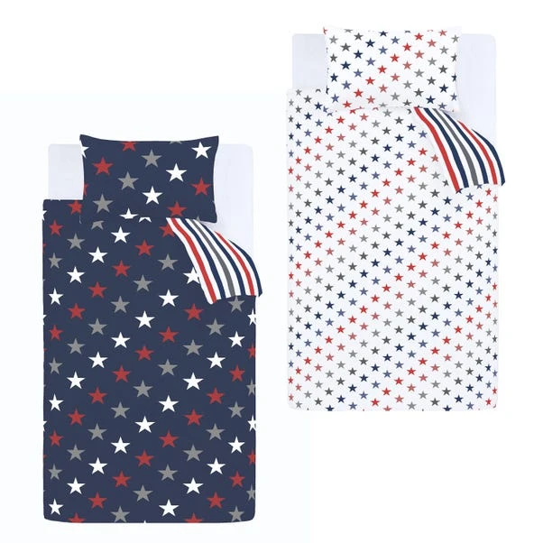 Catherine Lansfield Set Of 2 Stripes And Stars Duvet Cover & Pillowcase Sets 7 Catherine Lansfield Set Of 2 Stripes And Stars Duvet Cover & Pillowcase Sets - Image 5