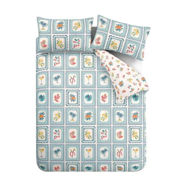 Catherine Lansfield Riviera Tiles Reversible Duvet Cover & Pillowcase Set 13 Catherine Lansfield Riviera Tiles Reversible Duvet Cover & Pillowcase Set - Image 11
