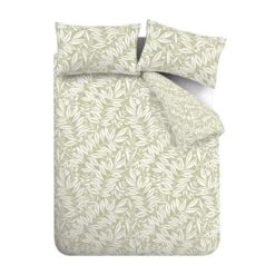 Catherine Lansfield Sorrel Leaves Reversible Duvet Cover & Pillowcase Set -Dunelm Shop 30983048 alt06
