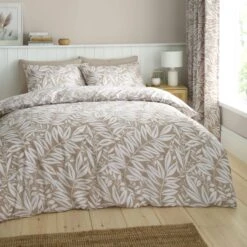 Catherine Lansfield Sorrel Leaves Reversible Duvet Cover & Pillowcase Set -Dunelm Shop 30983051 alt02