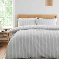 Bianca Ashford Stripe Reversible Duvet Cover & Pillowcase Set 24 Bianca Ashford Stripe Reversible Duvet Cover & Pillowcase Set -Dunelm Shop 30983311 alt02