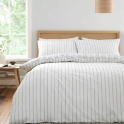 Bianca Ashford Stripe Reversible Duvet Cover & Pillowcase Set 25 Bianca Ashford Stripe Reversible Duvet Cover & Pillowcase Set -Dunelm Shop 30983311 alt03
